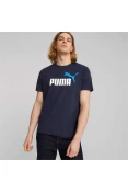 CAMISETA PUMA ESSENTIALS+ 2 COLOUR LOGO MASCULINA - Marinho