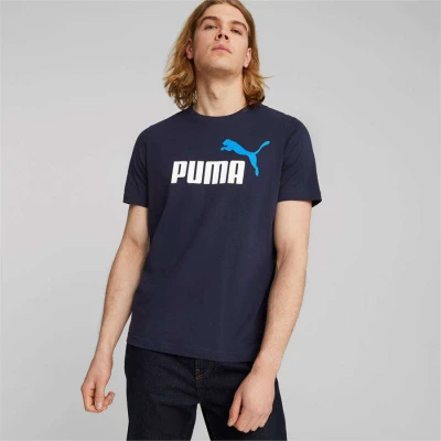 CAMISETA PUMA ESSENTIALS+ 2 COLOUR LOGO MASCULINA - Marinho CAMISETA PUMA ESSENTIALS+ 2 COLOUR LOGO MASCULINA - Marinho