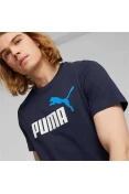 CAMISETA PUMA ESSENTIALS+ 2 COLOUR LOGO MASCULINA - Marinho