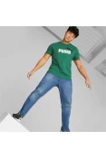 CAMISETA PUMA ESSENTIALS+ 2 COLOUR LOGO MASCULINA - Verde/branco