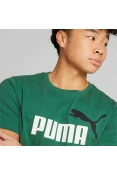 CAMISETA PUMA ESSENTIALS+ 2 COLOUR LOGO MASCULINA - Verde/branco