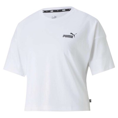 CAMISETA PUMA ESSENTIALS CROPPED SMALL LOGO FEMININO - Branco CAMISETA PUMA ESSENTIALS CROPPED SMALL LOGO FEMININO - Branco