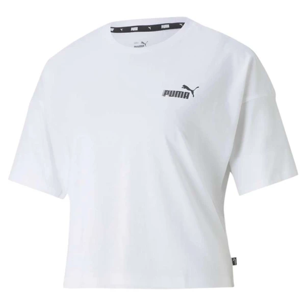 CAMISETA PUMA ESSENTIALS CROPPED SMALL LOGO FEMININO - Branco CAMISETA PUMA ESSENTIALS CROPPED SMALL LOGO FEMININO - Branco