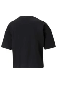 CAMISETA PUMA ESSENTIALS CROPPED SMALL LOGO FEMININO - Preto CAMISETA PUMA ESSENTIALS CROPPED SMALL LOGO FEMININO - Preto