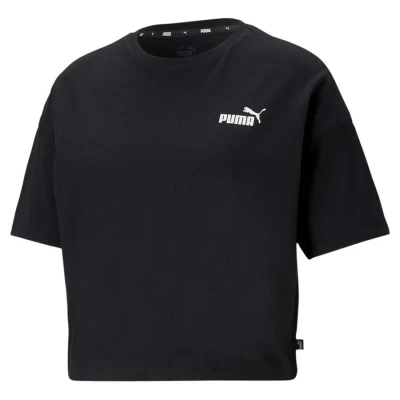CAMISETA PUMA ESSENTIALS CROPPED SMALL LOGO FEMININO - Preto CAMISETA PUMA ESSENTIALS CROPPED SMALL LOGO FEMININO - Preto