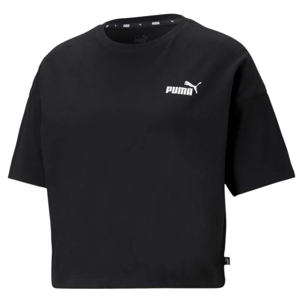 CAMISETA PUMA ESSENTIALS CROPPED SMALL LOGO FEMININO - Preto CAMISETA PUMA ESSENTIALS CROPPED SMALL LOGO FEMININO - Preto
