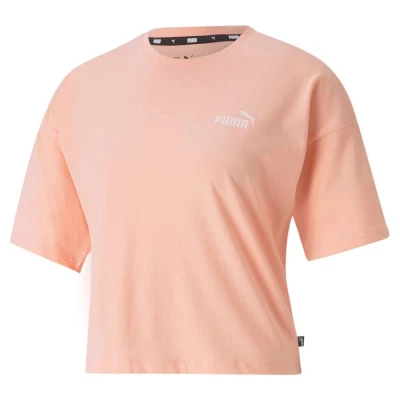 CAMISETA PUMA ESSENTIALS CROPPED SMALL LOGO FEMININO - Salmao CAMISETA PUMA ESSENTIALS CROPPED SMALL LOGO FEMININO - Salmao