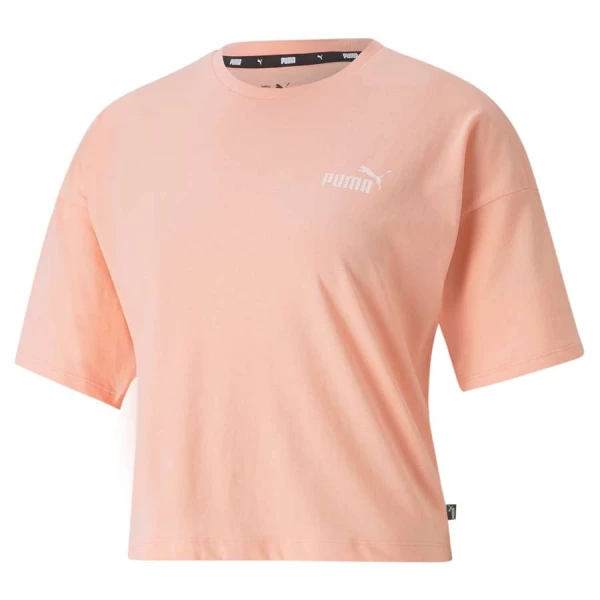 CAMISETA PUMA ESSENTIALS CROPPED SMALL LOGO FEMININO - Salmao CAMISETA PUMA ESSENTIALS CROPPED SMALL LOGO FEMININO - Salmao