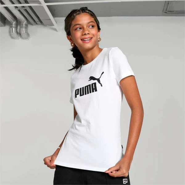 CAMISETA PUMA ESSENTIALS LOGO FEMININA INFANTIL - Branco