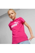 CAMISETA PUMA ESSENTIALS LOGO FEMININA INFANTIL - Pink