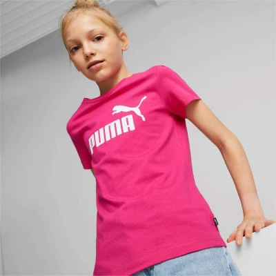 CAMISETA PUMA ESSENTIALS LOGO FEMININA INFANTIL - Pink
