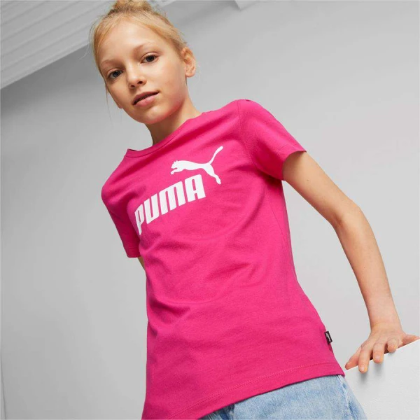 CAMISETA PUMA ESSENTIALS LOGO FEMININA INFANTIL - Pink