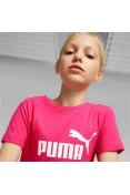 CAMISETA PUMA ESSENTIALS LOGO FEMININA INFANTIL - Pink