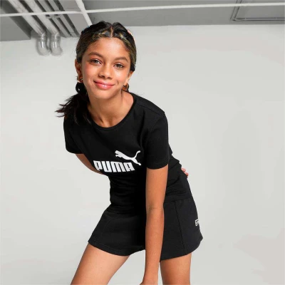 CAMISETA PUMA ESSENTIALS LOGO FEMININA INFANTIL - Preto