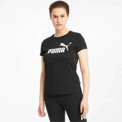 CAMISETA PUMA ESSENTIALS LOGO FEMININA - Preto CAMISETA PUMA ESSENTIALS LOGO FEMININA - Preto