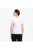 CAMISETA PUMA ESSENTIALS METALLIC LOGO FEMININA - Branco/prata CAMISETA PUMA ESSENTIALS METALLIC LOGO FEMININA - Branco/prata