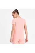 CAMISETA PUMA ESSENTIALS METALLIC LOGO FEMININA - Rosa/prata CAMISETA PUMA ESSENTIALS METALLIC LOGO FEMININA - Rosa/prata