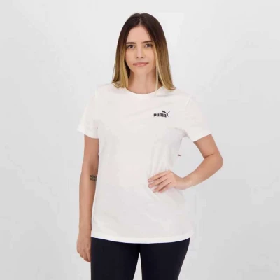 CAMISETA PUMA ESSENTIALS SMALL LOGO FEMININA - Branco CAMISETA PUMA ESSENTIALS SMALL LOGO FEMININA - Branco