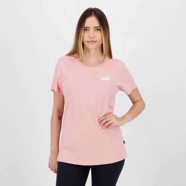 CAMISETA PUMA ESSENTIALS SMALL LOGO FEMININA - Rosa CAMISETA PUMA ESSENTIALS SMALL LOGO FEMININA - Rosa