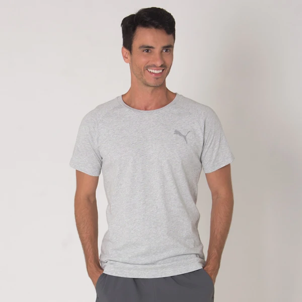 CAMISETA PUMA EVOSTRIPE SPACEKNIT TEE MASCULINA - Cinza CAMISETA PUMA EVOSTRIPE SPACEKNIT TEE MASCULINA - Cinza