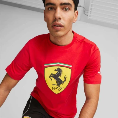 CAMISETA PUMA FERRARI RACE BIG SHIELD TEE MASCULINA - Vermelho