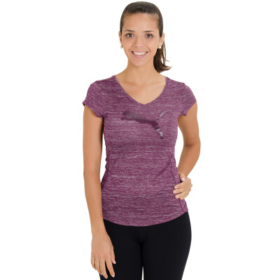 CAMISETA PUMA HEATHER CAT TEE W FEMININA - Bordo/cinza CAMISETA PUMA HEATHER CAT TEE W FEMININA - Bordo/cinza