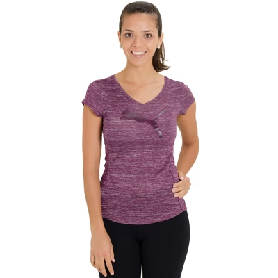 CAMISETA PUMA HEATHER CAT TEE W FEMININA - Bordo/cinza