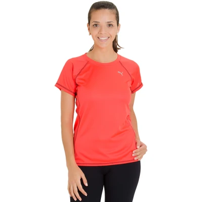 CAMISETA PUMA PE RUNNING S/S TEE FEMININA - Laranja/preto CAMISETA PUMA PE RUNNING S/S TEE FEMININA - Laranja/preto