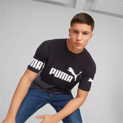 CAMISETA PUMA POWER COLORBLOCK TEE MASCULINA - Preto/grafite