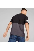 CAMISETA PUMA POWER COLORBLOCK TEE MASCULINA - Preto/grafite