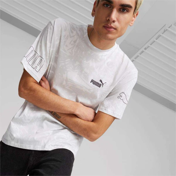 CAMISETA PUMA POWER SUMMER AOP TEE MASCULINA - Branco CAMISETA PUMA POWER SUMMER AOP TEE MASCULINA - Branco