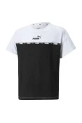 CAMISETA PUMA POWER TAPE TEE INFANTIL - Branco/preto