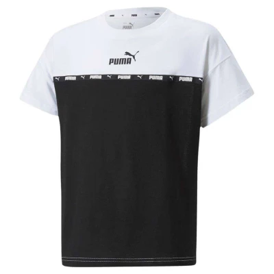 CAMISETA PUMA POWER TAPE TEE INFANTIL - Branco/preto