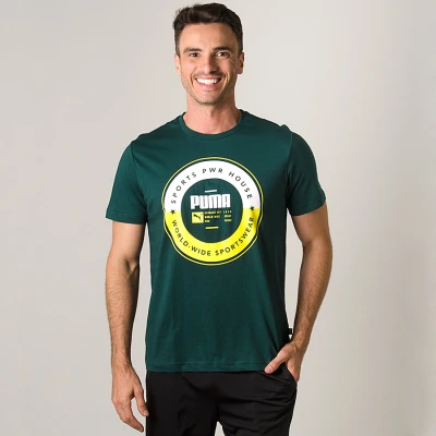 CAMISETA PUMA SP EXECUTION MASCULINA - Verde CAMISETA PUMA SP EXECUTION MASCULINA - Verde