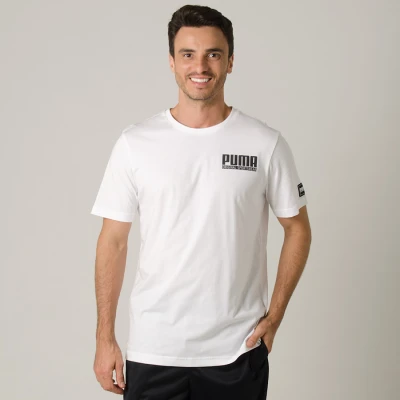 CAMISETA PUMA STYLE ATHLETICS MASCULINA - Branco CAMISETA PUMA STYLE ATHLETICS MASCULINA - Branco