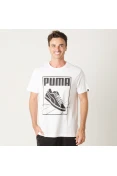 CAMISETA PUMA TRACK TEE MASCULINA - Branco CAMISETA PUMA TRACK TEE MASCULINA - Branco