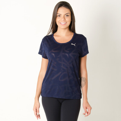 CAMISETA PUMA TRANSITION BURN OUT TEE FEMININA - Marinho