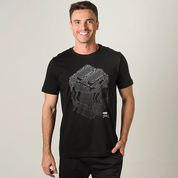 CAMISETA PUMA WAVES GRAPHIC MASCULINA - Preto