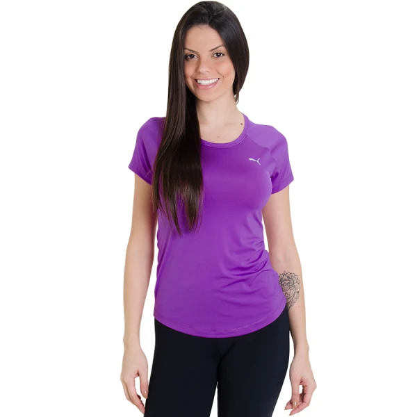 CAMISETA PUMA WT ESSENTIAL TEE FEMININA - Roxo CAMISETA PUMA WT ESSENTIAL TEE FEMININA - Roxo