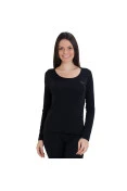 CAMISETA RAINHA LEGERÍSSIMO MANGA LONGA FEMININA - Preto