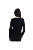 CAMISETA RAINHA LEGERÍSSIMO MANGA LONGA FEMININA - Preto
