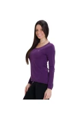 CAMISETA RAINHA LEGERÍSSIMO MANGA LONGA FEMININA - Roxo