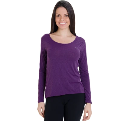 CAMISETA RAINHA LEGERÍSSIMO MANGA LONGA FEMININA - Roxo CAMISETA RAINHA LEGERÍSSIMO MANGA LONGA FEMININA - Roxo