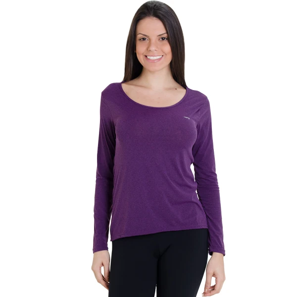 CAMISETA RAINHA LEGERÍSSIMO MANGA LONGA FEMININA - Roxo