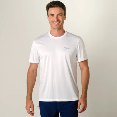CAMISETA SPEEDO BASIC INTERLOCK UV50 MASCULINA - Branco