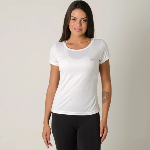 CAMISETA SPEEDO INTERLOCK UV50 FEMININA - Branco CAMISETA SPEEDO INTERLOCK UV50 FEMININA - Branco