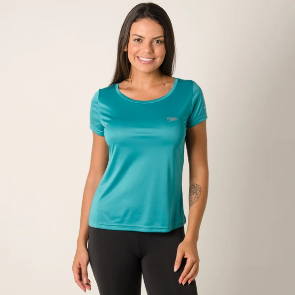 CAMISETA SPEEDO INTERLOCK UV50 FEMININA - Verde CAMISETA SPEEDO INTERLOCK UV50 FEMININA - Verde