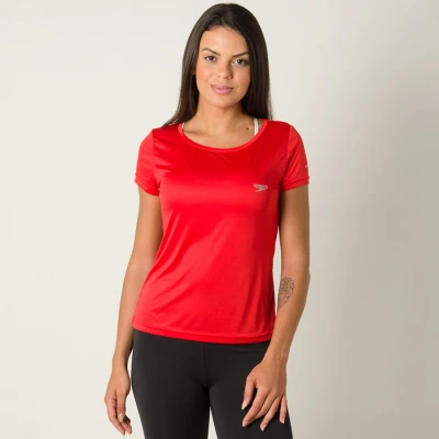 CAMISETA SPEEDO INTERLOCK UV50 FEMININA - Vermelho