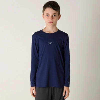 CAMISETA SPEEDO UV PROTECTION MANGA LONGA INFANTIL - Marinho