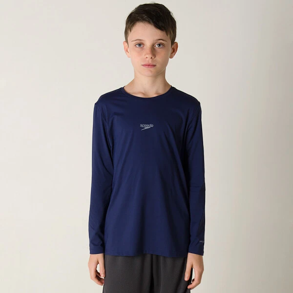 CAMISETA SPEEDO UV PROTECTION MANGA LONGA INFANTIL - Marinho